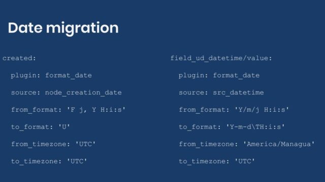 Example syntax for date migrations