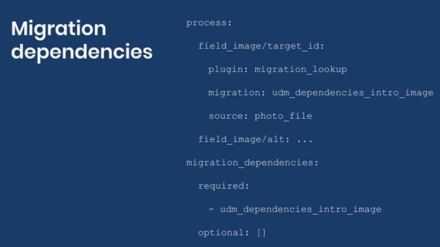Snippet of migration dependency definition