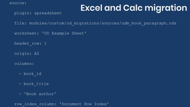 Example configuration for Microsoft Excel and LibreOffice Calc migration