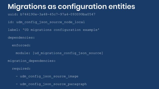 Example of migration defined as configuration entity