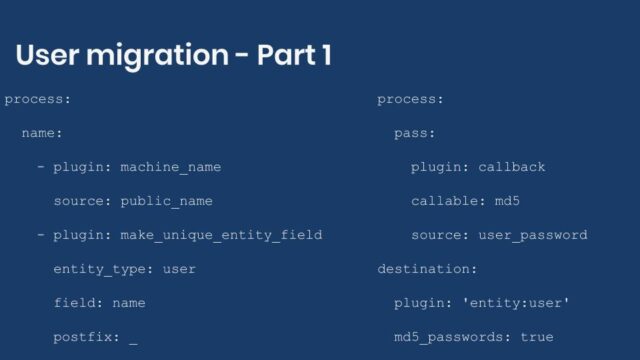 Example field mapping for user migration