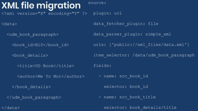 Example configuration of XML source migration